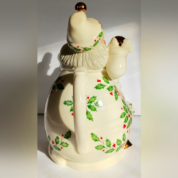 Holiday Santa with Toys Teapot - Accented with 24K Gold - Picture 6 of 9